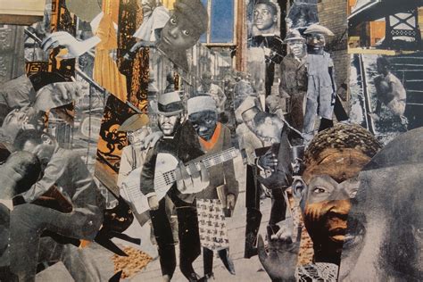 Romare Bearden, “Profile/Part II, The Thirties: Johnny Hudgins Comes On” (1981), collage on board, 16 inches by 24 inches.