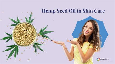 Infographic detailing the chemical compounds in hemp seed oil and their benefits for skin, such as fatty acids and vitamins.