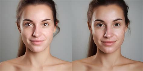 Before and after photos showcasing dramatic improvement in skin tone and clarity