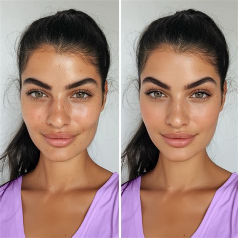 Comparison of a selfie with and without subtle enhancement filters.