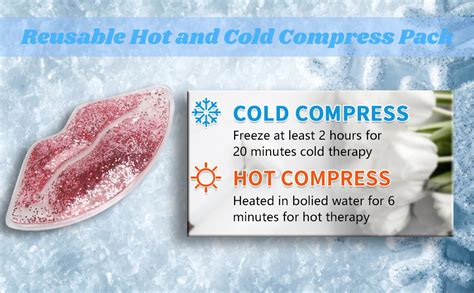 Image demonstrating the correct application of a cold compress to swollen lips.