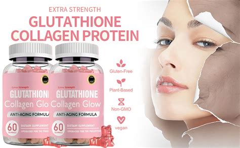 An infographic illustrating the dual action of collagen and glutathione on skin health and anti-aging.