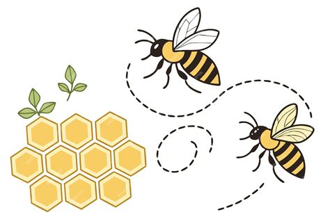 Illustration of honeycomb and bees