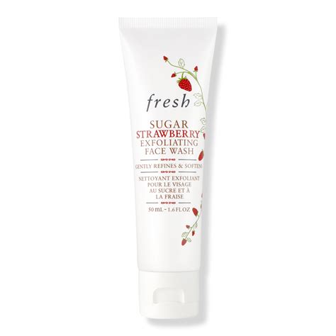 Product shot of a strawberry-themed exfoliating face wash and mask.
