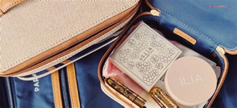 Close-up of the Paravel makeup bag, highlighting its clear panels and handle