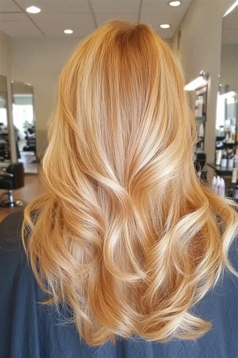 A split image showing a close-up of honey blonde hair on one side and a swatch of golden blonde hair on the other.