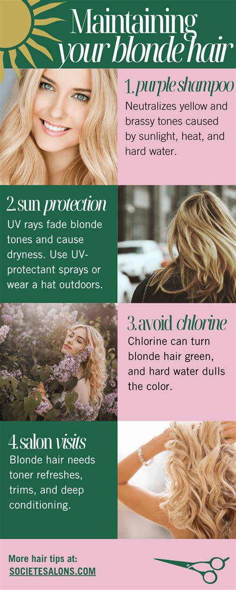 An infographic showing a simple 3-step routine for maintaining colored blonde hair.