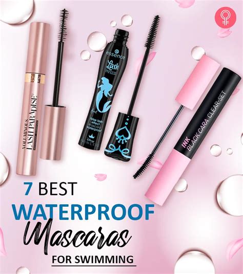 Woman swimming with waterproof mascara