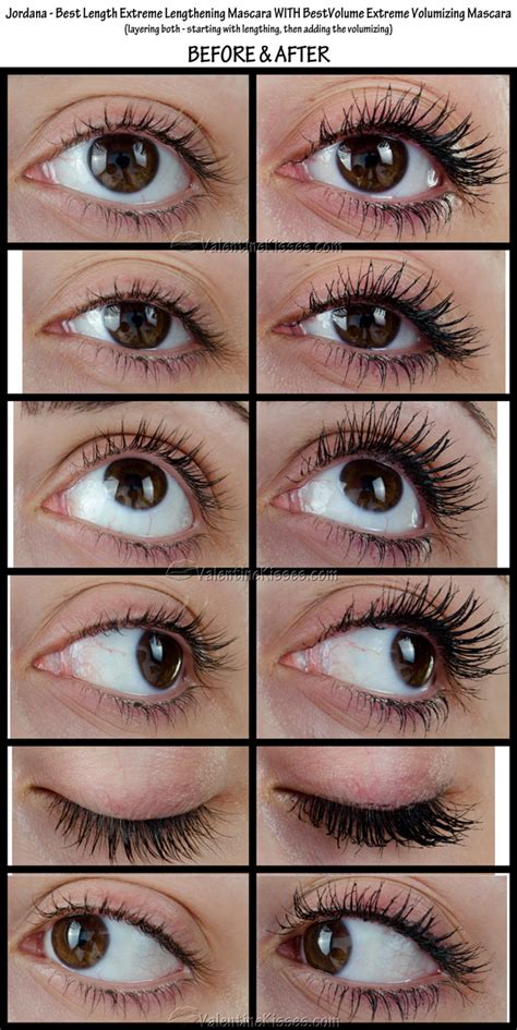 Infographic comparing lengthening vs volumizing mascara effects