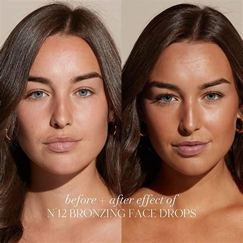 Diagram showing the correct areas to apply self-tanner on the face and neck