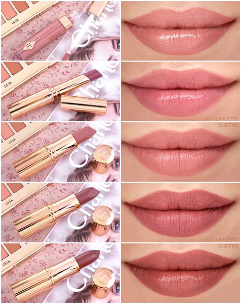 Swatches of Pillow Talk lipstick and lip liner shades.