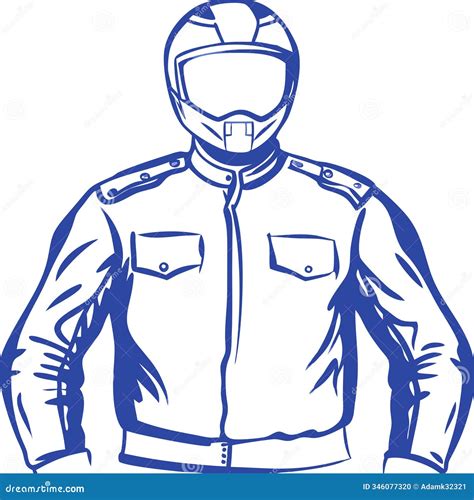 Illustration of a motorcyclist wearing full protective gear.