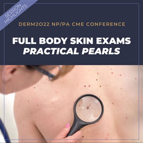 Illustration of a dermatologist performing a total body skin examination.