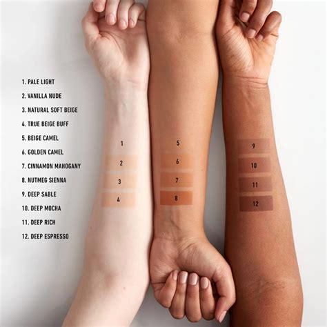 Swatches of the NYX Bare With Me Tinted Skin Veil in various shades