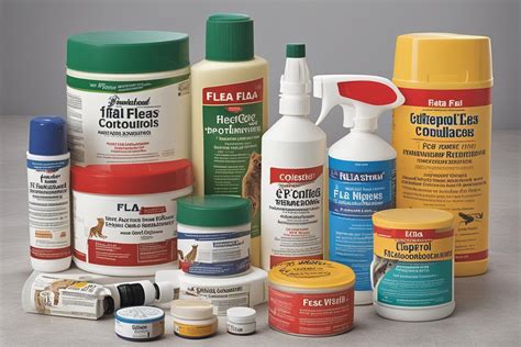 Image of a veterinarian examining a dog's skin, with focus on flea control products.