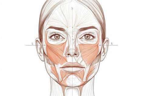 Illustration showing the facial muscles targeted by Botox for wrinkle reduction.