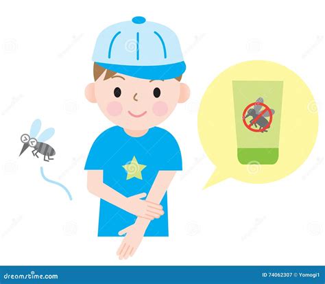 Illustration showing how to properly apply insect repellent to clothing and skin.