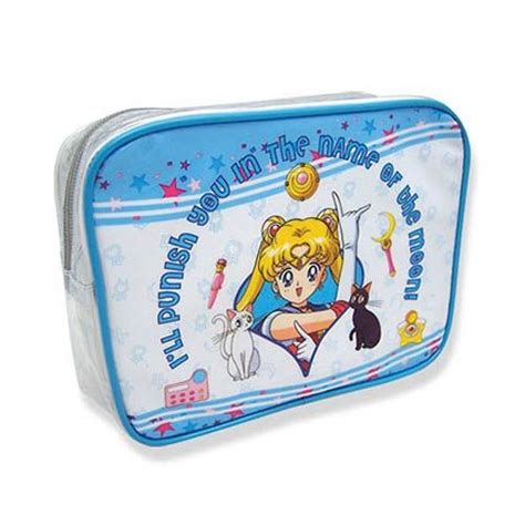 Close-up of the Sailor Moon cosmetic bag showing the