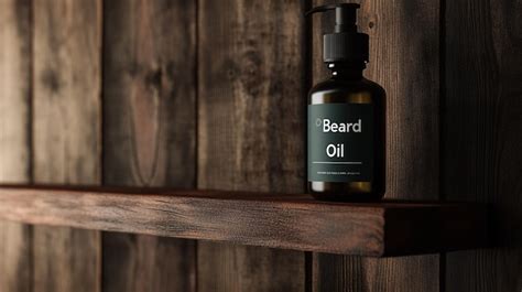 A bottle of beard oil with a pump dispenser, showcasing its light texture.