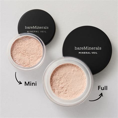 Infographic detailing the benefits of each key ingredient in BareMinerals Mineral Veil Finishing Powder.