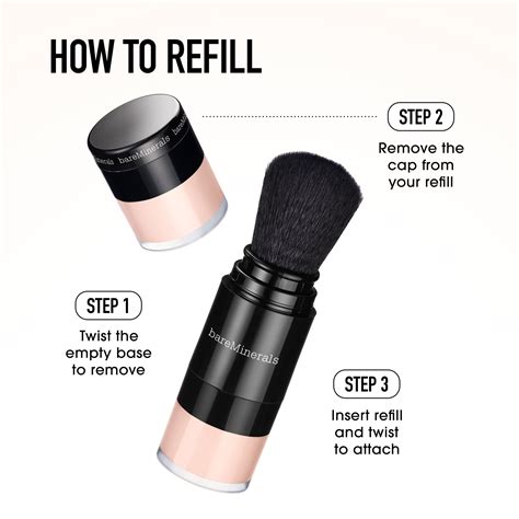 Diagram illustrating the correct buffing motion for applying Mineral Veil with a brush.