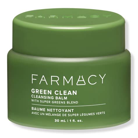 Before and after application of Farmacy Green Clean Cleansing Balm