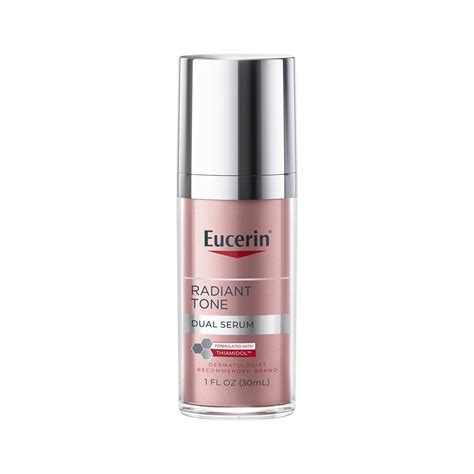 Collage of Eucerin® Radiant Tone product line packaging.