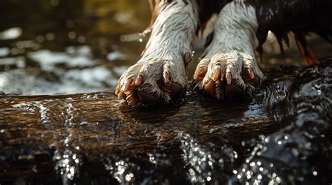 Photo of a dog's paws being soaked in a basin of water with Epsom salts