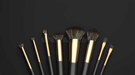 Collage of various professional makeup brushes with different shapes and sizes.
