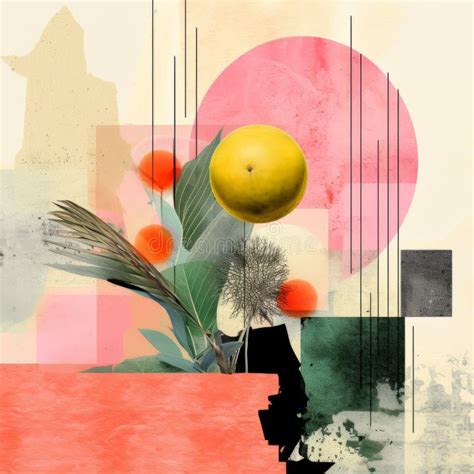 A collage that uses abstract shapes and muted colors to visually represent the concept of introversion.
