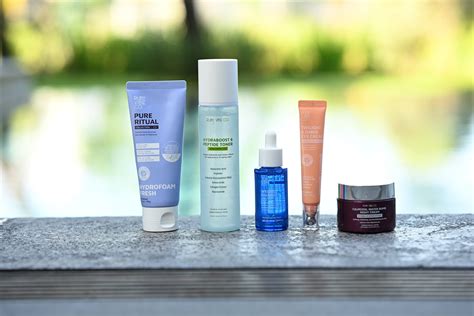 Image showcasing a variety of French skincare products, including cleansers, moisturizers, and sunscreens.
