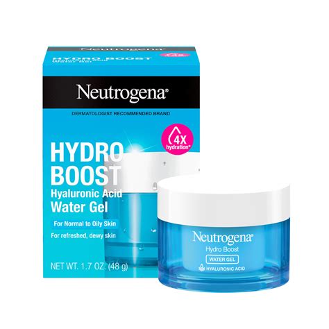 Infographic showing skin hydration levels before and after applying Neutrogena Hydro Boost Gel Cream