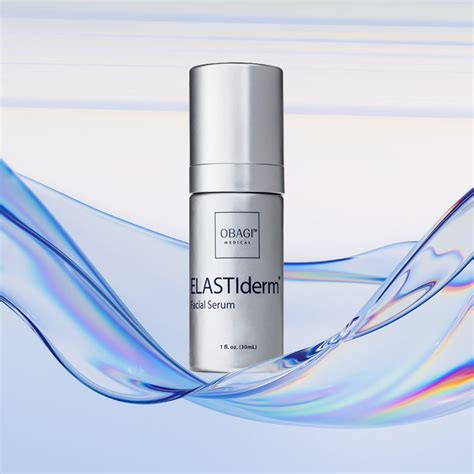 Infographic detailing the function of key ingredients in Obagi ELASTIderm Facial Serum