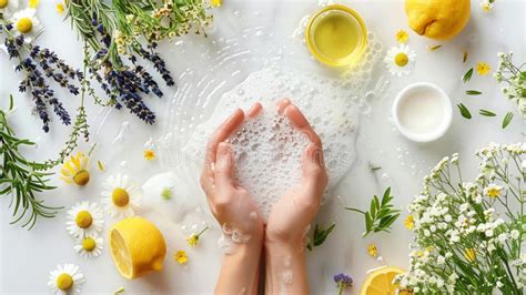 Close-up of a foaming facial cleanser creating a rich lather.