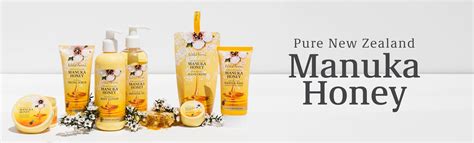 Collage of Manuka Honey skincare products