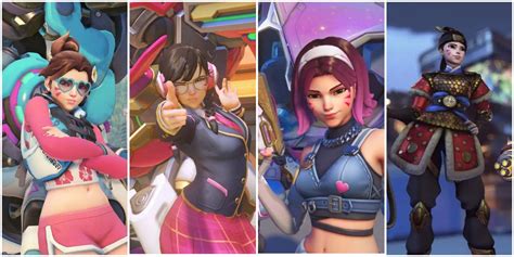 Infographic showing the different rarity tiers of Overwatch skins and their characteristics.