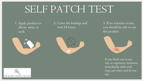 Diagram illustrating the patch test procedure for marula oil