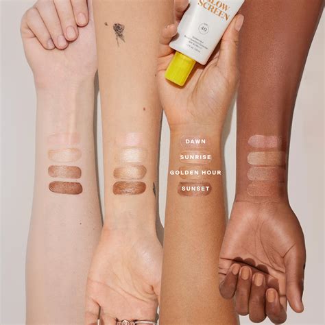 Swatches of the sunscreen on skin, demonstrating its texture and finish