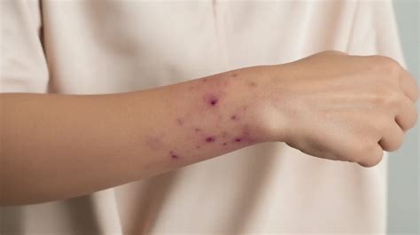 Illustration of a rash with purple or bruised-looking spots