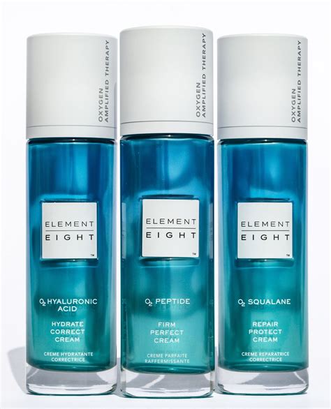 Visual representation of the morning skincare routine with Element Eight products.