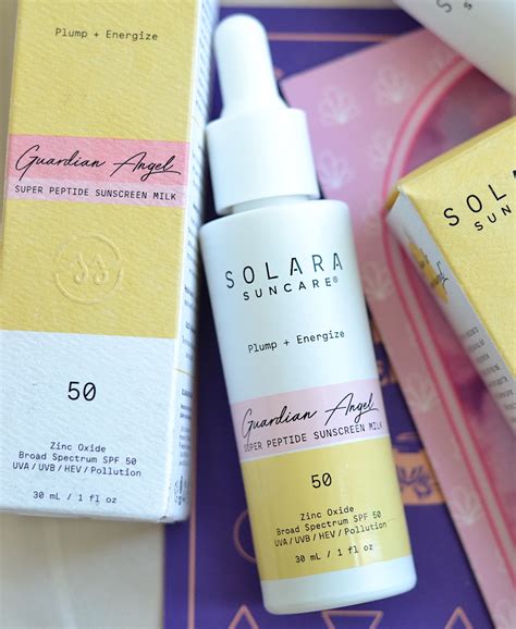 Product shot of Solara Skincare Guardian Angel Super Peptide Sunscreen Milk