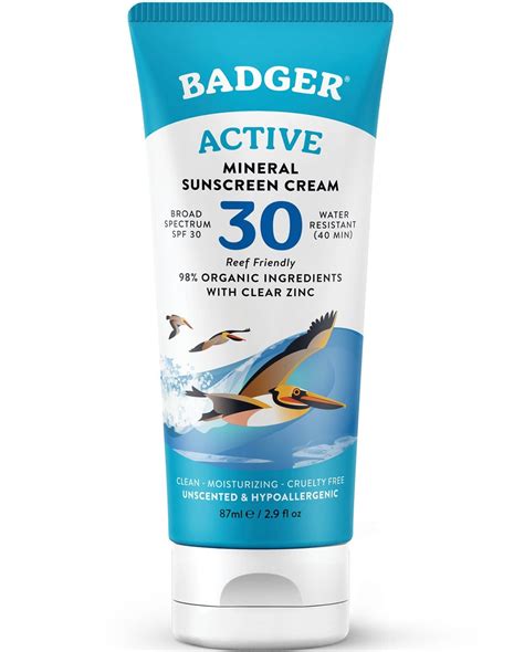 Product shot of Badger Active Mineral Sunscreen Cream