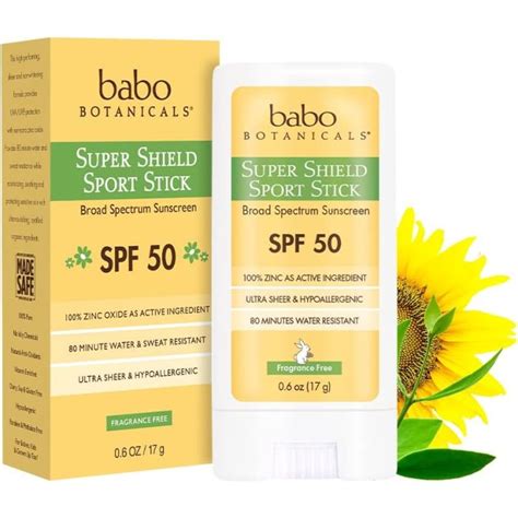 Product shot of Babo Botanicals Super Shield Mineral Sports Stick