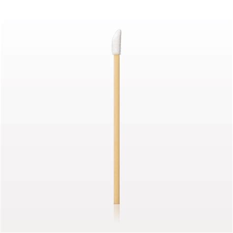 Image of a sustainable flocked doe foot lip gloss applicator with a bamboo handle, presented attractively.