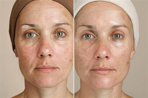 Before and after comparison of a woman's face applying Jones Road Face Powder, showing a reduction in shine and a smoother texture.