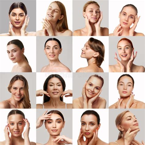 A collage of diverse patients with healthy, radiant skin, showcasing the positive outcomes of dermatological care.