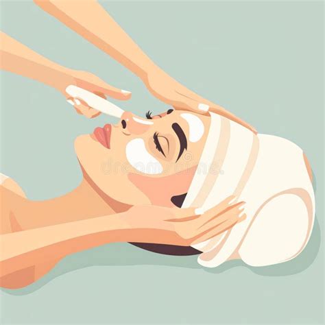 Illustration of a pregnant woman receiving a gentle facial treatment