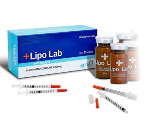 A medical professional preparing to administer a Lipo Lab injection with a fine needle into a patient's subcutaneous fat layer.
