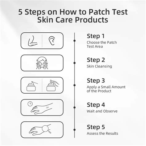 Illustration demonstrating how to perform a patch test for new skincare products.