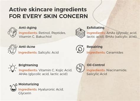 Infographic detailing the functions of key skincare ingredients like Glycerin, Hyaluronic Acid, and AHAs